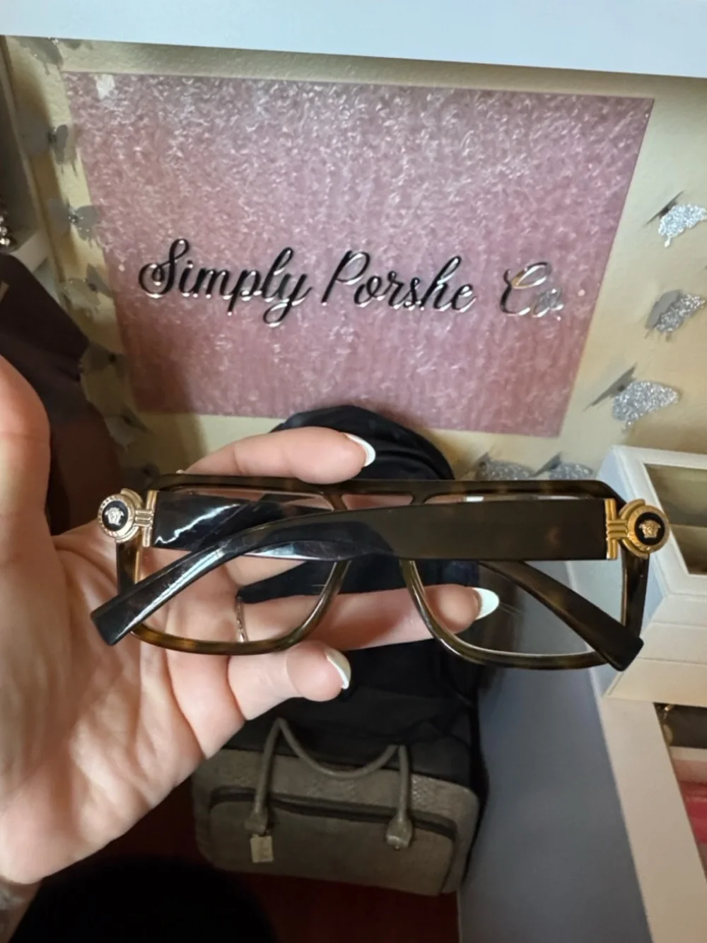 Versace Brown Tortoiseshell Gold-Accent Oversized Frames